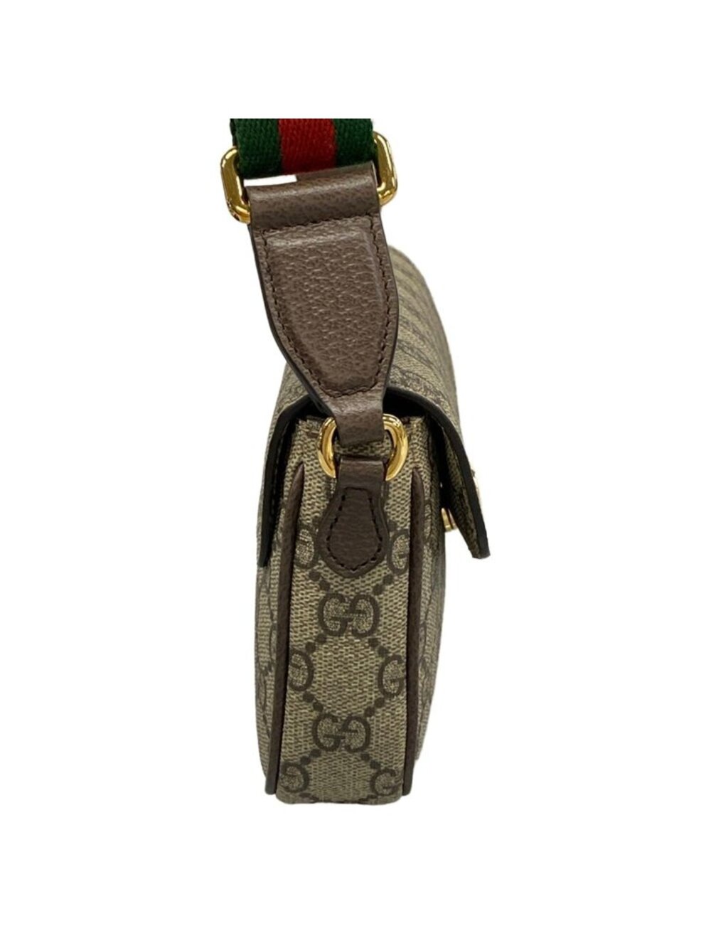 Gucci Shoulder Bag Ophidia Beige Dark Brown Multi Leather - Picture 2 of 15